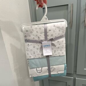 Carter's Gray and Teal Baby Blanket Set